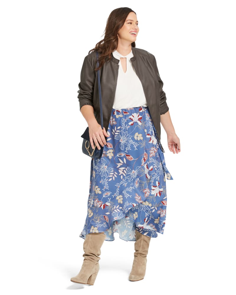 Plus size model with hourglass body shape wearing Mariah Twist-Neck Tank by East Adeline | Dia&Co | dia_product_style_image_id:143471